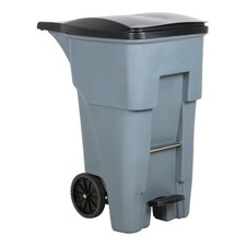 Rubbermaid® 1971968 260 Qt. / 65 Gallon Gray Step-On Wheeled Trash Can