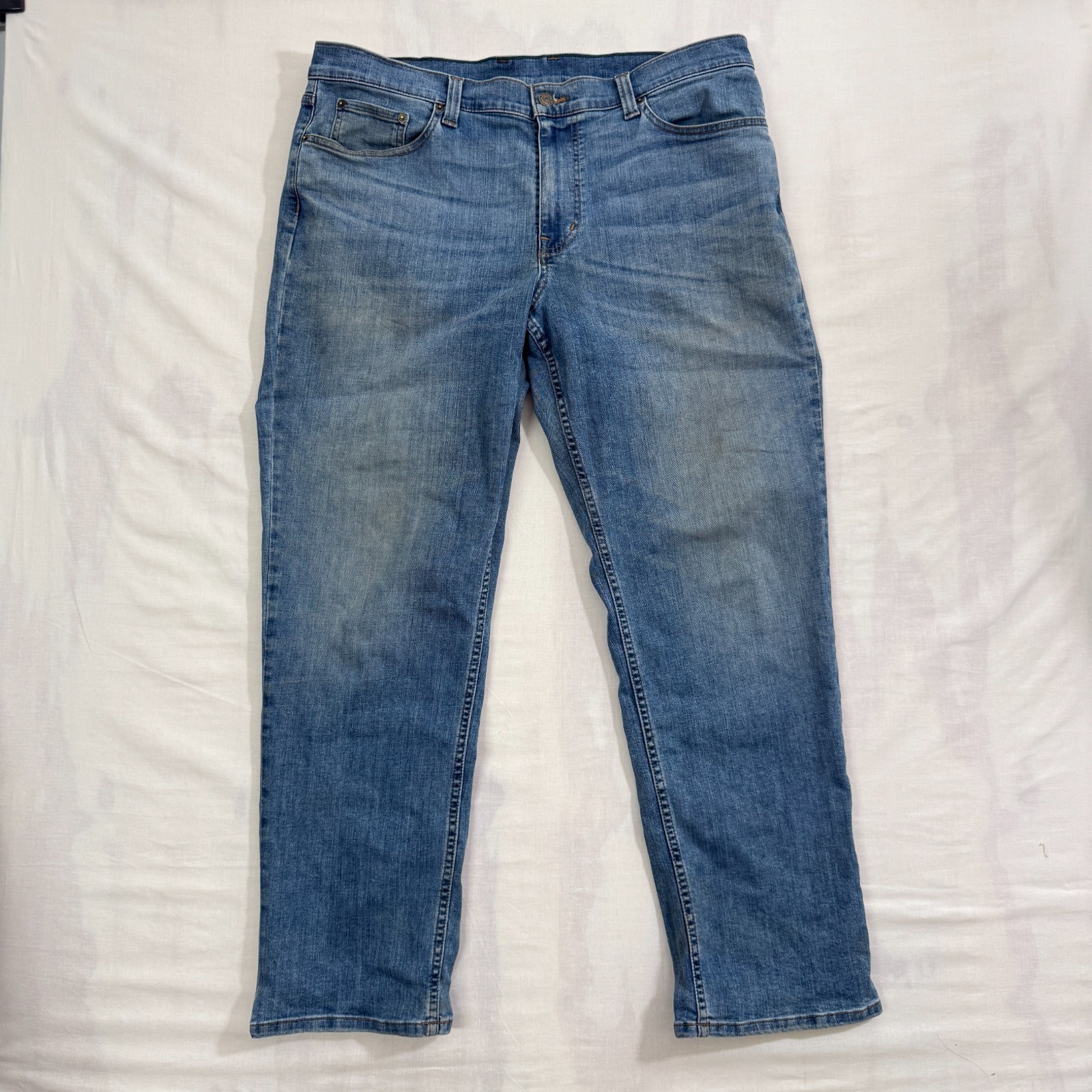L.L.Bean BeanFlex Straight Leg Jeans Blue Cotton Standard Fit W36 L30