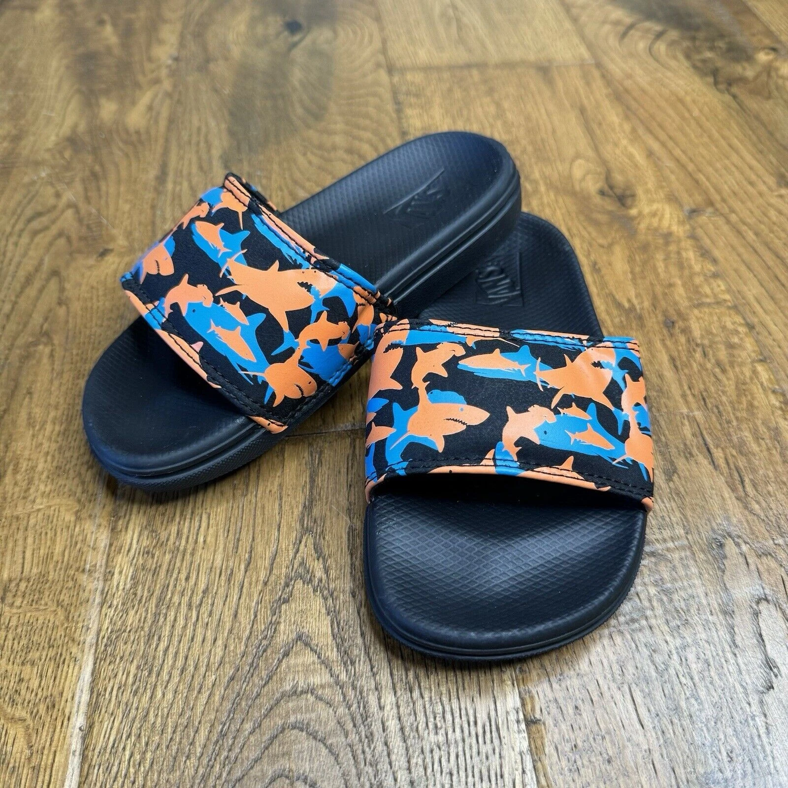 Vans Sandali da Ragazzo Slides Nero Luminoso al Buio Squalo Giovani Tg 11