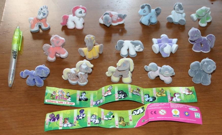 FILLY PONY FIGUREN Selten Set 16 Figuren Sammlung 4cm beflockt NEU RAR 6890₽