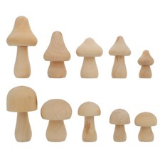  10 Pcs Fungo Di Legno Per L'arredamento Della Casa Modelli Mini Funghi Scultura