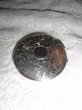 Vintage Art Nouveau Sterling Powder Compact Arabesques Pattern