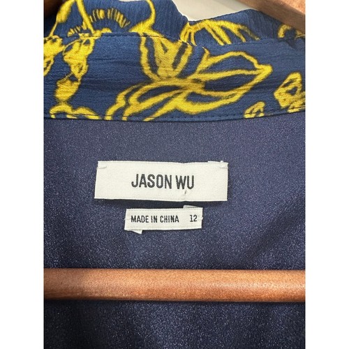 Jason Wu Womens Sz 12 Floral Shift Dress Long Sleeve Botton Preppy Designer $745 - Picture 3 of 11