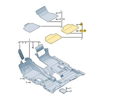 Audi E-Tron Sportback GEA Bodenmattensatz hinten 4KE864450AUAG, Originalteil