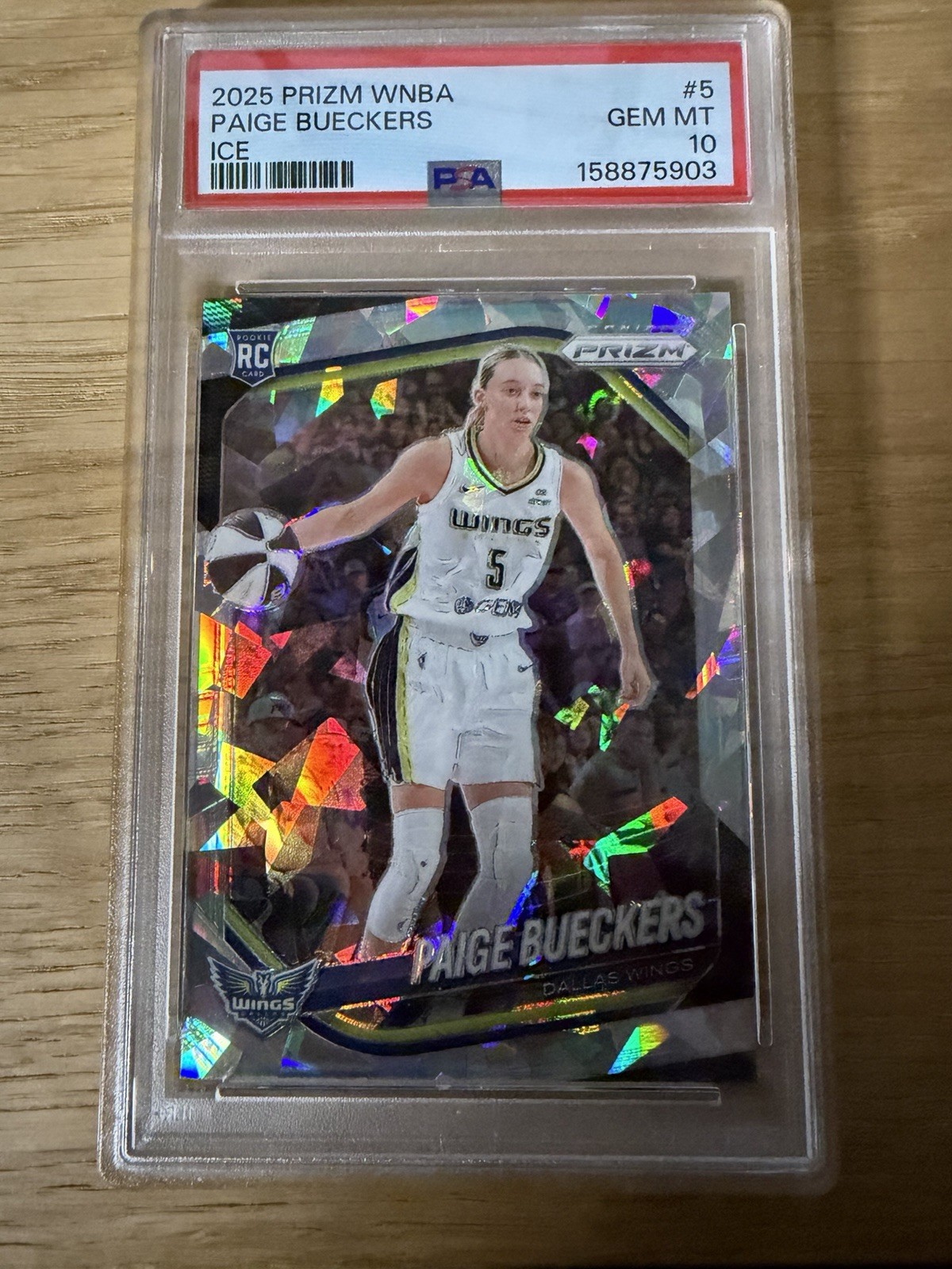2025 Prizm WNBA Rookie Paige Bueckers #5 Ice Prizm RC PSA 10 Wings