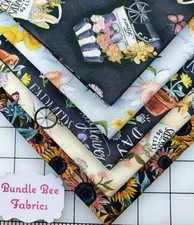 FLOWER MARKET~MICHAEL MILLER Fat Quarter bundle of (5) New Quilting 100% Cotton