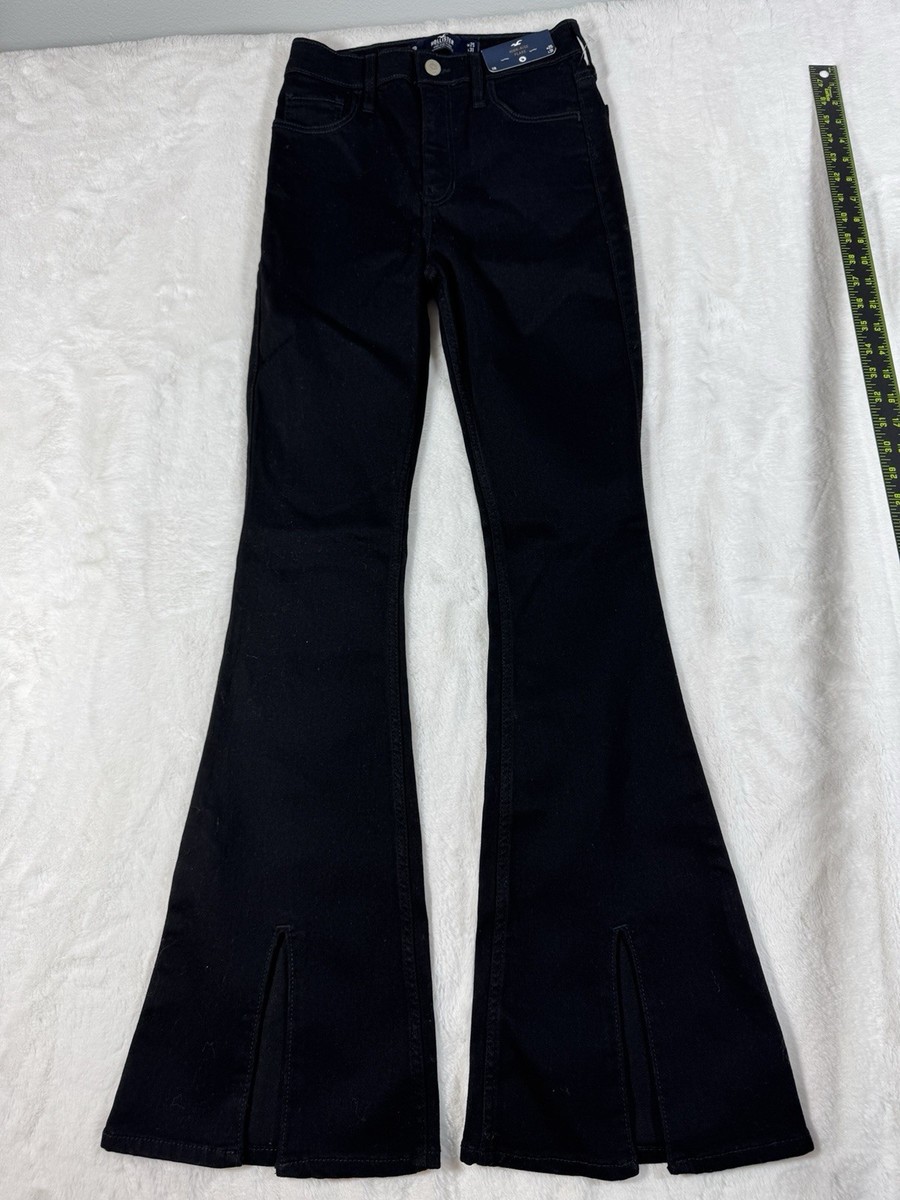Hollister High Rise Flare Women's Jeans Black Size 1R W25 L31