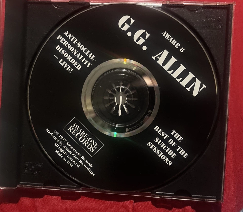 GG Allin Anti Social Live/The Best Of Suicide Sessions Cd Foto 3 de 4
