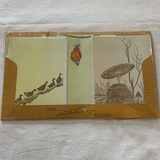 De colección Gwen Frostic Block Impresiones Papelería 12 Tarjetas Dama Insecto Mariposa Pato Rana