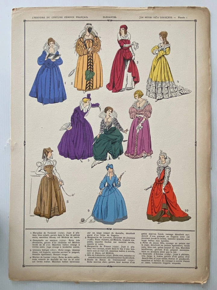 Storia Dc Costume Femminile Francese Modi Di Enrico III A Luigi XIII - Immagine 3 di 4