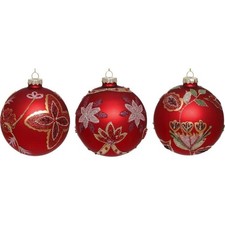 Mark Roberts 2023 Poinsettia Ball Ornaments 4", 3-Pack Holiday Decor