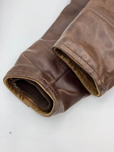 Aero Leather Half Belted/Berthelon/Leather Jacket Blouson/S/Cowhide/Brw/Uneven C image 4