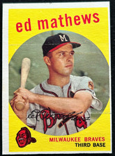 1959 Topps #450 ED EDDIE MATHEWS (HOF) Milwaukee Braves MLB baseball card EX