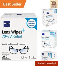 Non-Abrasive Lens Cleaning Wipes - 250 Count Gentle Formula with 70 Alcohol