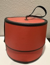 1960's Bagmaster Hat Box Miami Florada USA 10"x10" Red Handle HTF Rare