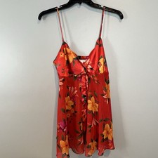 Victoria's Secret Y2K 90s Babydoll Nightie Lingerie Orange Yellow Sheer Size L