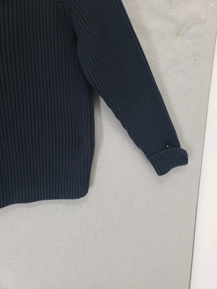 Relativity Sweater Women 1X Black Ribbed Cotton Knit Long Sleev Pullover Classic - Image 4 of 4