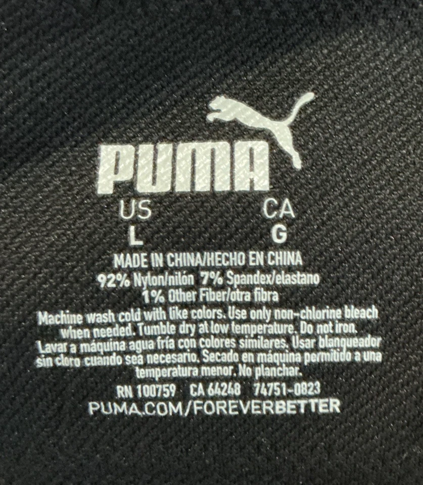 PUMA Womens Black Seamless Wireless Adjustable Strap Pullover Sports Bra Size L - Image 3 of 3