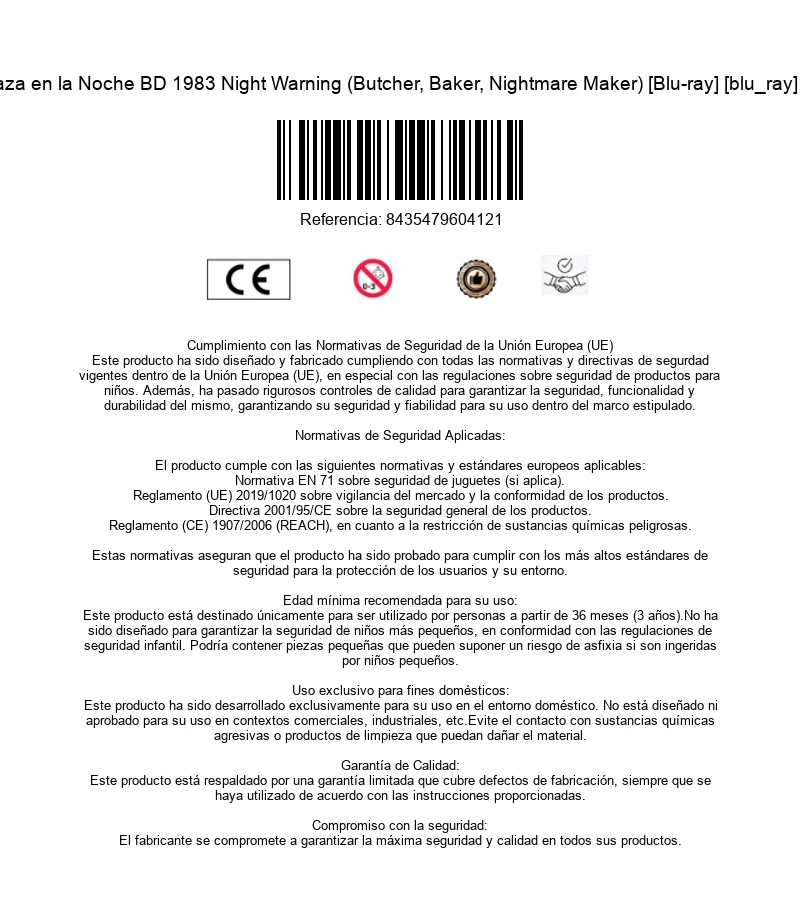 Amenaza en la Noche BD 1983 Night Warning (Butcher, Baker, Nightmare Maker) [Blu - Image 2 of 2
