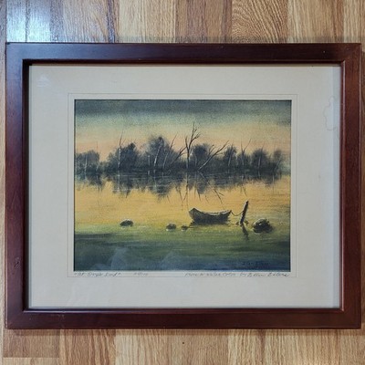 Vtg Ellen Eilers Watercolor Print At Day's End 20 of 100 MN Artist Framed