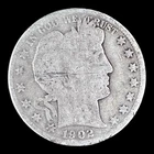 1902-S Barber Silver Half Dollar