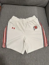 Large-Utah Utes Under Armour Player Issued Football Practice Shorts Men’s White