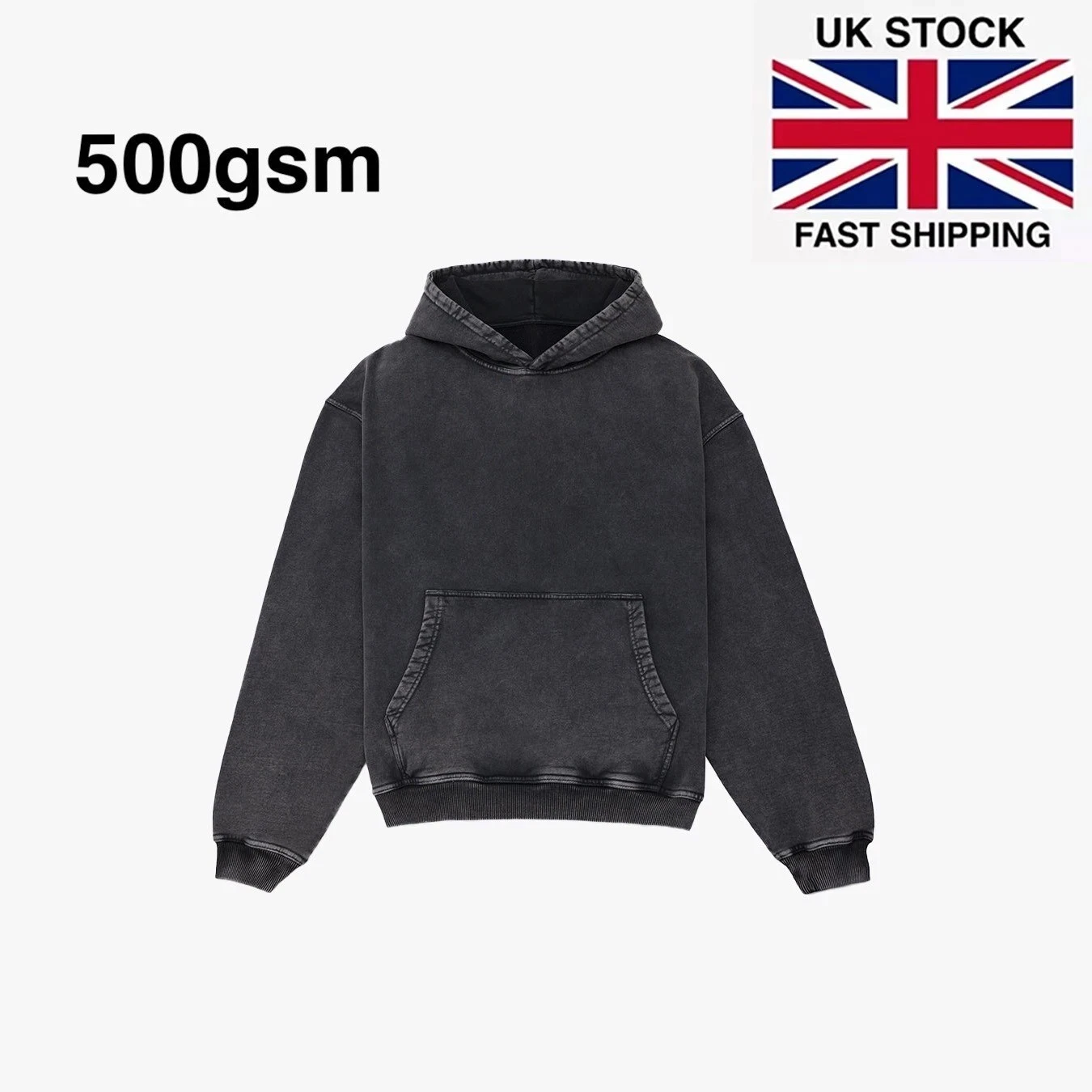 500gsm Blank Acid Wash Hoodie - Ultra Heavyweight Blank - Vintage Style Stone
Opens in a new window 
