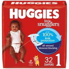 Huggies Size 1 Diapers, Little Snugglers Baby Diapers, Size 1 8-14 lbs , 32 Cou