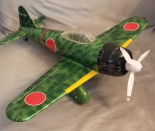 VTG Zero Fighter Marusho Wonder Gals M-7A Tin Toy Airplane Japan Nice