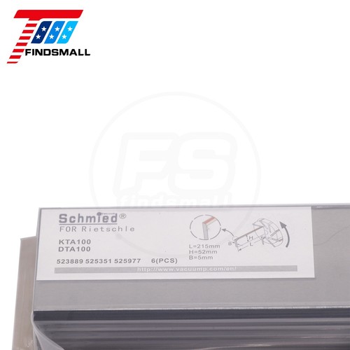 6Pcs Carbon Vane 523889 525351 525977 for Rietschle Pump DTA/KTA100 215*52*5mm - Picture 2 of 4
