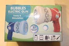 Brand New Electric Bubble Gun - Red and White, 33-Holes, Rechargeable