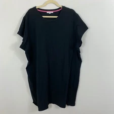 Isaac Mizrahi Live! Plus Size 3X Black Knit Dress Short Sleeves Cotton Blend