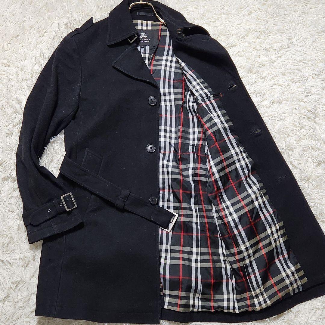 BURBERRY BLACK LABEL Trench coat Nova Check model liner belt Black