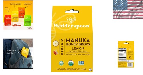 Gotas de miel de Manuka orgánicas con limón y propóleo - 20 unidades para alivio de garganta - Imagen 2 de 8