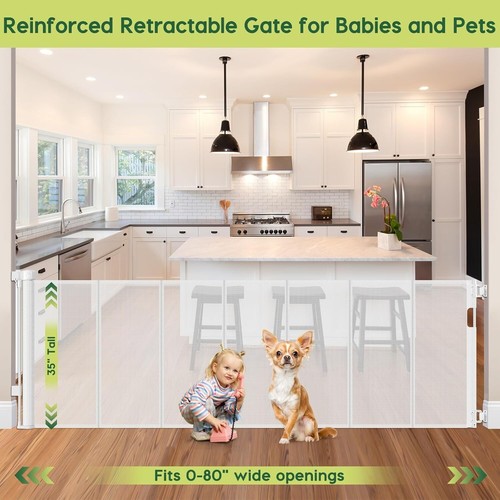 Extra Wide 80x35" Baby Safety Gate – Retractable Child Guard for Home & Yard - Picture 8 of 8