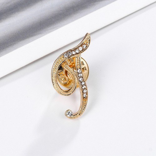 Broche A-Z Joyería Accesorios Plata Cristal Alfabeto Alfileres de metal Mujeres Hombres - Imagen 30 de 61