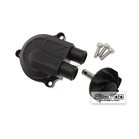 Couvercle pompe a eau Stage6 noir mat pour scooter Nitro et Aerox avec volute racing