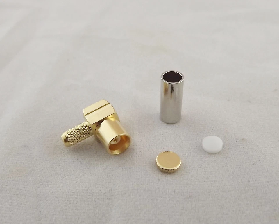 100x MCX Female Jack Right Angle Crimp for RG174 RG316 LMR100 Cable RF Connector - Image 3 of 4