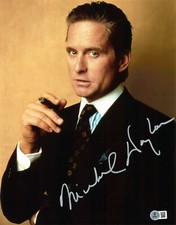 Michael Douglas Signed Autograph Wall Street 11X14 Photo BAS Beckett