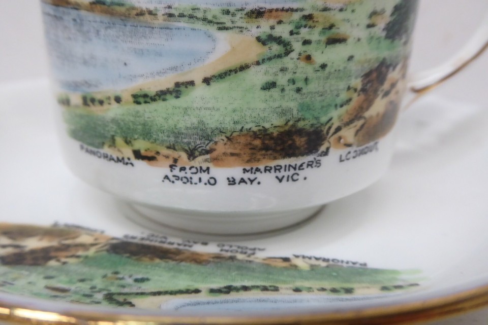 ROYAL GRAFTON CUP AND SAUCER APOLLO BAY MARRINERS LOOKOUT SOUVENIR