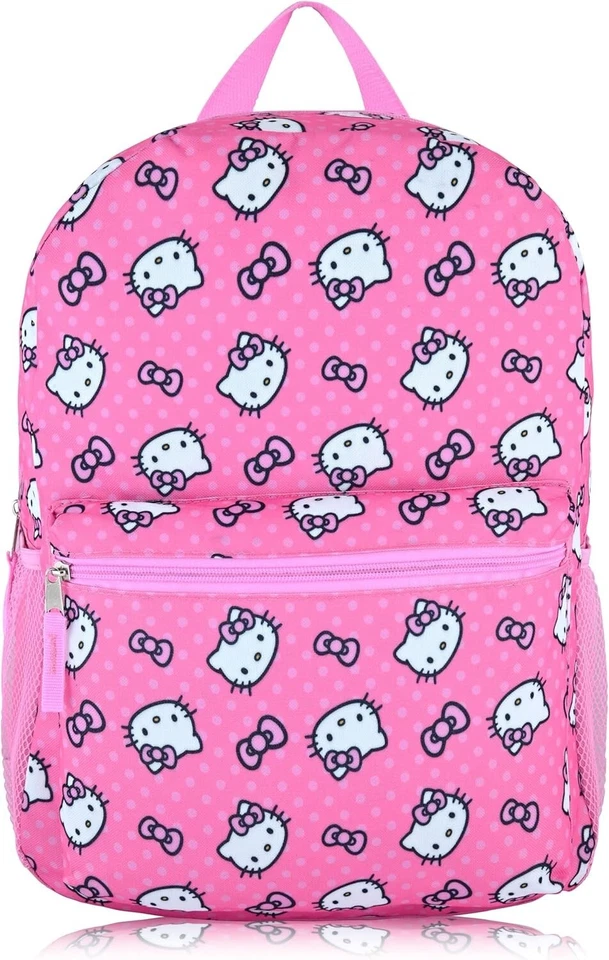 "Mochila de viaje/escuela Hello Kitty rosa 16""x 12"" nueva con etiquetas" Foto 2 de 4
