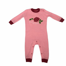 BABY GIRL HATLEY PINK BED OF ROSES ONE PIECE LONG SLEEVE ROMPER BODYSUIT 3-6 M