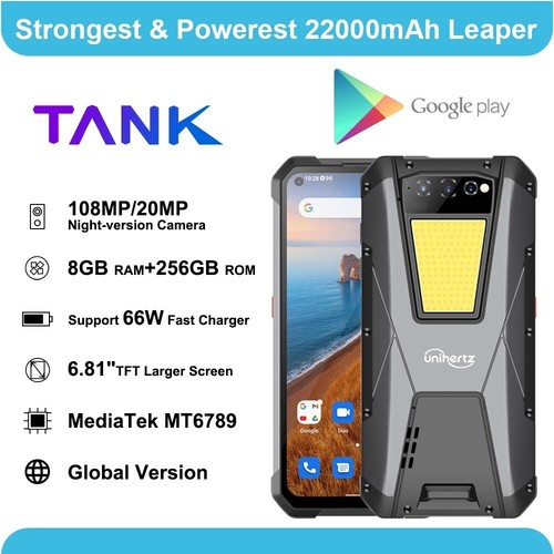 Unihertz Tank 22000mAh 90Hz IP68 Phone 108MP+20MP Night Vision Face ID 8GB+256GB