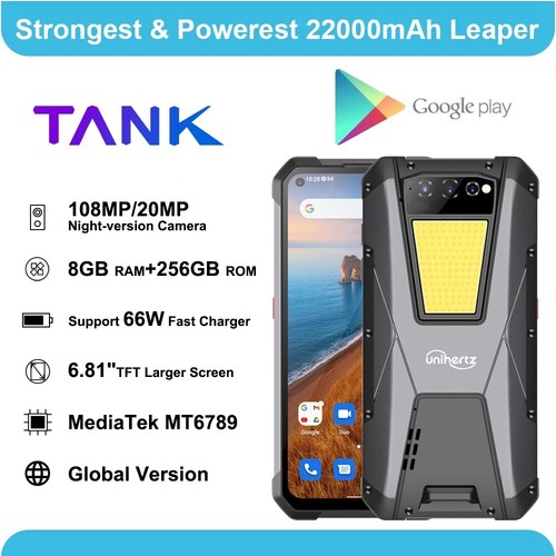 Unihertz Tank 22000mAh 90Hz IP68 Phone 108MP+20MP Night Vision Face ID 8GB+256GB - Picture 1 of 15