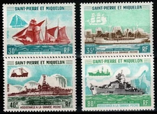 St Pierre & Miquelon SPM 1971, Mi.#467-470, Sc.#408-411, ships, fishing, MNH!