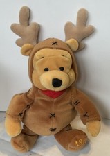 Disney  s Winnie The Pooh REINDEER POOH 8  Mini Bean Bag Plush Toy