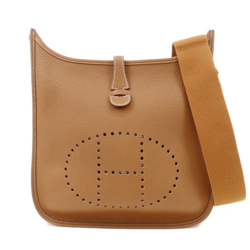 Authentic HERMES Taurillon Clemence Evelyn 3PM B Stamp Shoulder Bag Used F/S