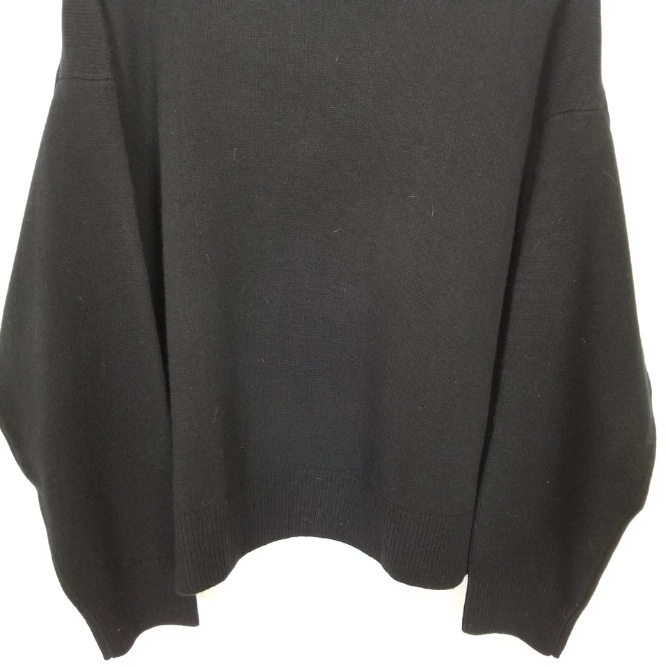 Athleta 女式美利奴羊毛羊绒高山圆领毛衣 XL 码黑色柔软舒适 — 第 3/4 张图片