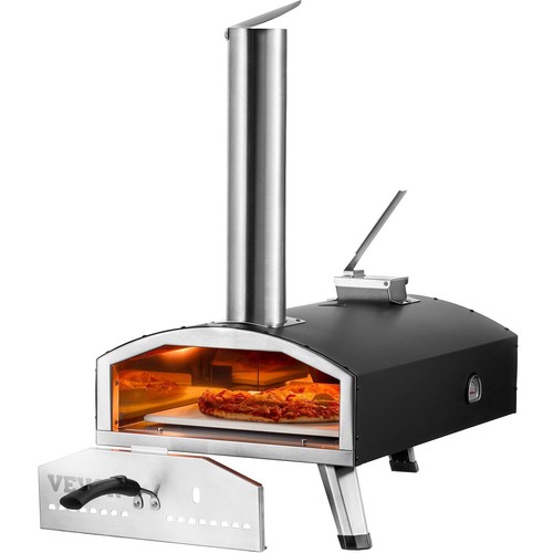 12" Outdoor Pizza Oven Portable Wood Pellet Pizza Oven Iron Spray for Camping