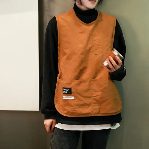 Grembiule impermeabile e resistente alle macchie tinta unita stile gilet in nylon grembiule bellezza - Foto 7 di 16